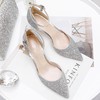 Women's Closed Toe Sparkling Glitter Sparkling Glitter Kitten Heel Wedding Shoes #PDS03031134