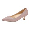 Women's Pumps Sparkling Glitter Chunky Heel Wedding Shoes #PDS03031179