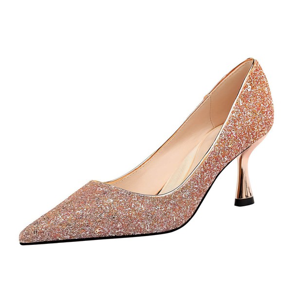 Women's Pumps PVC Sparkling Glitter Stiletto Heel Wedding Shoes #PDS03031183