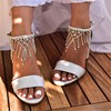 Women's Sandals Leatherette Buckle Chunky Heel Wedding Shoes #PDS03031186