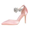 Women's Pumps Satin Rhinestone Stiletto Heel Wedding Shoes #PDS03031206