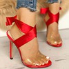 Women's Sandals Cloth Lace-up Stiletto Heel Wedding Shoes #PDS03031369