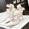 Women's Pumps Satin Bowknot Stiletto Heel Wedding Shoes #PDS03031373