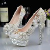 Women's Pumps PVC Crystal Stiletto Heel Wedding Shoes #PDS03031414