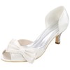 Women's Pumps Silk Like Satin Bowknot Kitten Heel Wedding Shoes #PDS03031418