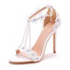 Women's Sandals PVC Buckle Stiletto Heel Wedding Shoes #PDS03031419