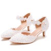 Women's Closed Toe PVC Buckle Kitten Heel Wedding Shoes #PDS03031424