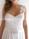 Detachable Sweetheart White Chiffon Lace Sashes/Ribbons Expensive Wedding Dresses #PDS00020759