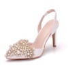 Women's Closed Toe PVC Crystal Stiletto Heel Wedding Shoes #PDS03031434