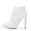 Women's Boots PVC Flower Stiletto Heel Wedding Shoes #PDS03031437