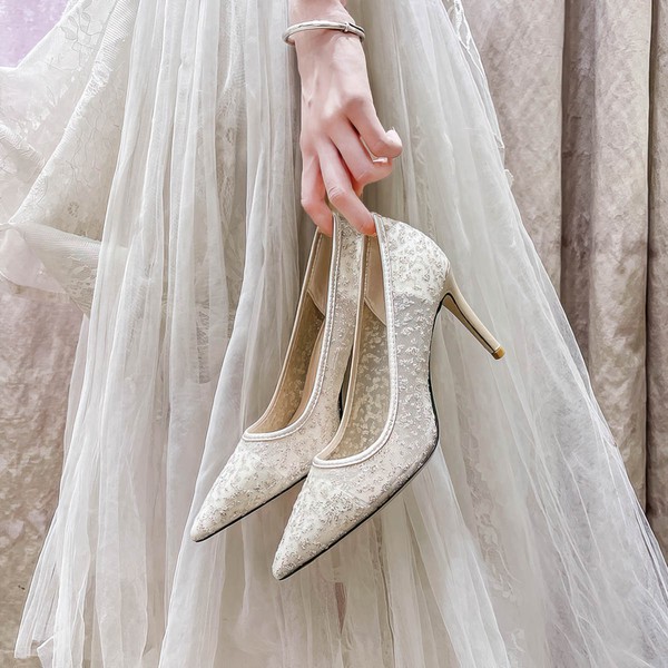 Women's Pumps Cloth Sequin Stiletto Heel Wedding Shoes #PDS03031444