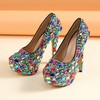 Women's Pumps PVC Crystal Stiletto Heel Wedding Shoes #PDS03031454
