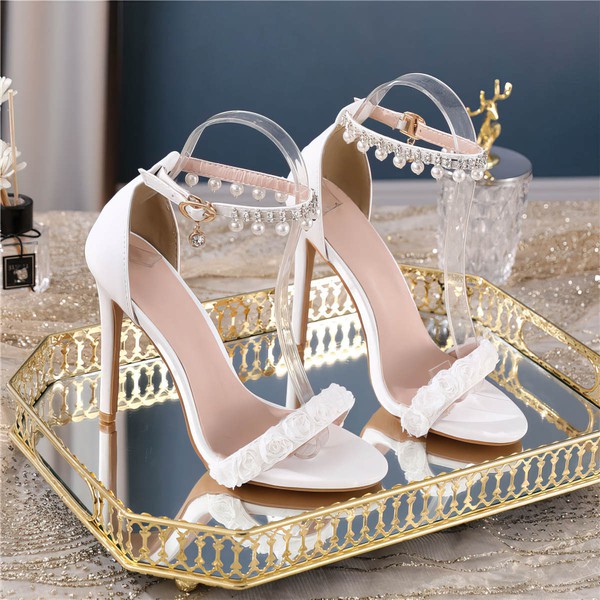Women's Sandals PVC Buckle Stiletto Heel Wedding Shoes #PDS03031459