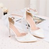 Women's Closed Toe PVC Buckle Stiletto Heel Wedding Shoes #PDS03031460