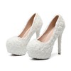 Women's Pumps PVC Flower Stiletto Heel Wedding Shoes #PDS03031467