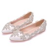 Women's Pumps PVC Crystal Flat Heel Wedding Shoes #PDS03031471