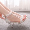 Women's Sandals PVC Rhinestone Stiletto Heel Wedding Shoes #PDS03031474