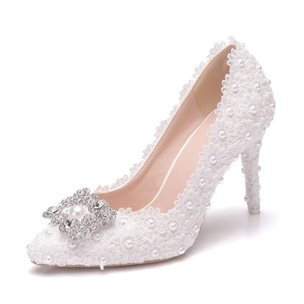 Women's Pumps PVC Flower Stiletto Heel Wedding Shoes #PDS03031476