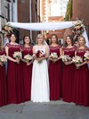 A-line Scoop Neck Floor-length Chiffon Appliques Lace Bridesmaid Dresses #PDS01013946