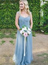 A-line Sweetheart Sweep Train Tulle Ruffles Bridesmaid Dresses #PDS01013999