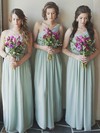 A-line One Shoulder Floor-length Chiffon Ruffles Bridesmaid Dresses #PDS01014005