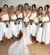 A-line Square Neckline Asymmetrical Silk-like Satin Bridesmaid Dresses #PDS01014042