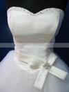 Newest Ball Gown Ivory Satin Tulle Sashes/Ribbons Sweetheart Wedding Dresses #PDS00020783