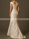 Off-the-shoulder Ivory Taffeta Ruffles Latest Sweep Train Wedding Dress #PDS00020808