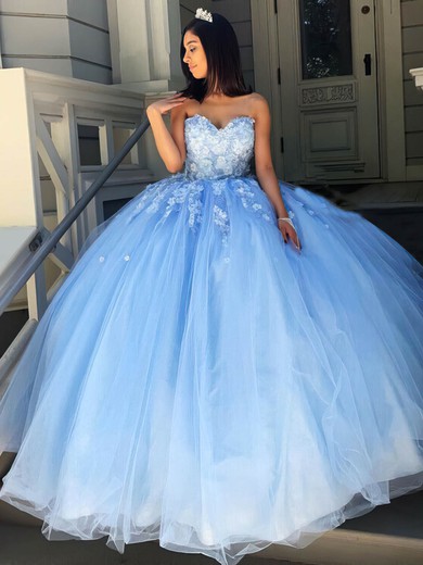 Princess Sweetheart Sweep Train Organza Beading Prom Dresses #PDS020107545