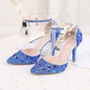 Women's Closed Toe Stiletto Heel PVC Rhinestone Wedding Shoes #PDS03030950