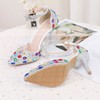 Women's Closed Toe Stiletto Heel PVC Rhinestone Wedding Shoes #PDS03030951