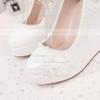 Women's Closed Toe Wedge Heel PVC Buckle Wedding Shoes #PDS03030955