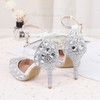 Women's Closed Toe Stiletto Heel PVC Rhinestone Wedding Shoes #PDS03030985