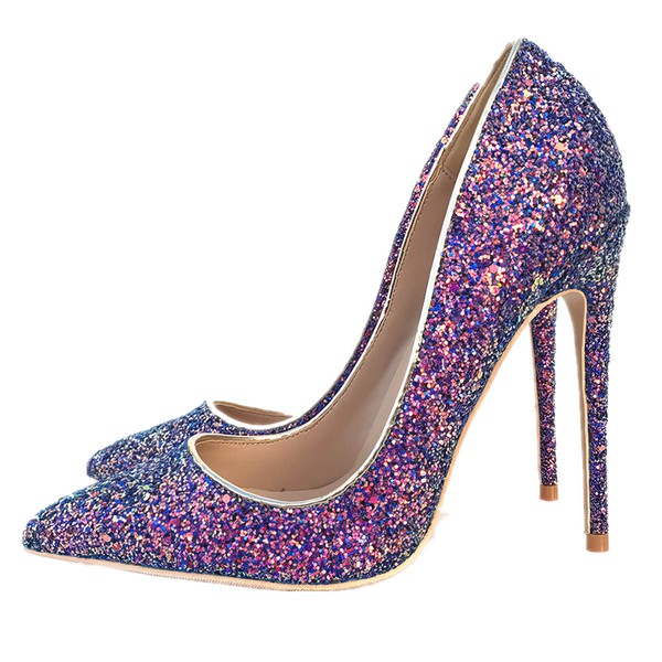 Women's Pumps Stiletto Heel PVC Sparkling Glitter Wedding Shoes #PDS03031022