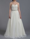A-line Tulle Lace with Sashes/Ribbons Lace-up Nice Sweetheart Wedding Dress #PDS00020865