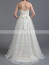 A-line Tulle Lace with Sashes/Ribbons Lace-up Nice Sweetheart Wedding Dress #PDS00020865