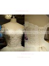 Designer Ivory Organza Tiered Court Train Off-the-shoulder Wedding Dress #PDS00020986