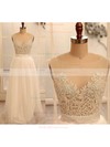 Promotion Scoop Neck Tulle with Appliques Lace Ivory Wedding Dress #PDS02016882
