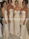 Best Ivory Silk-like Satin Sequined Sashes/Ribbons Trumpet/Mermaid Bridesmaid Dresses #PDS01012230