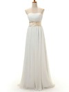 Chiffon A-line Strapless Floor-length Bow Bridesmaid Dresses #PDS02016950