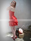Taffeta Sheath/Column Strapless Short/Mini Pick-Ups Bridesmaid Dresses #PDS02018090