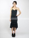 Lace Chiffon Satin Sheath/Column Sweetheart Asymmetrical Ruffles Bridesmaid Dresses #PDS02018098