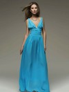 Chiffon A-line V-neck Floor-length Ruffles Bridesmaid Dresses #PDS02018110