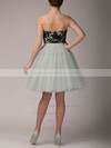 Tulle A-line Strapless Knee-length Appliques Lace Bridesmaid Dresses #PDS02018121
