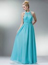 Chiffon A-line Scoop Neck Floor-length Sashes / Ribbons Bridesmaid Dresses #PDS02018167
