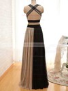 Chiffon Satin Tulle A-line V-neck Floor-length Ruffles Bridesmaid Dresses #PDS02018168