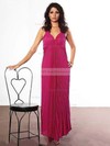Chiffon Empire V-neck Ankle-length Split Front Bridesmaid Dresses #PDS02018041